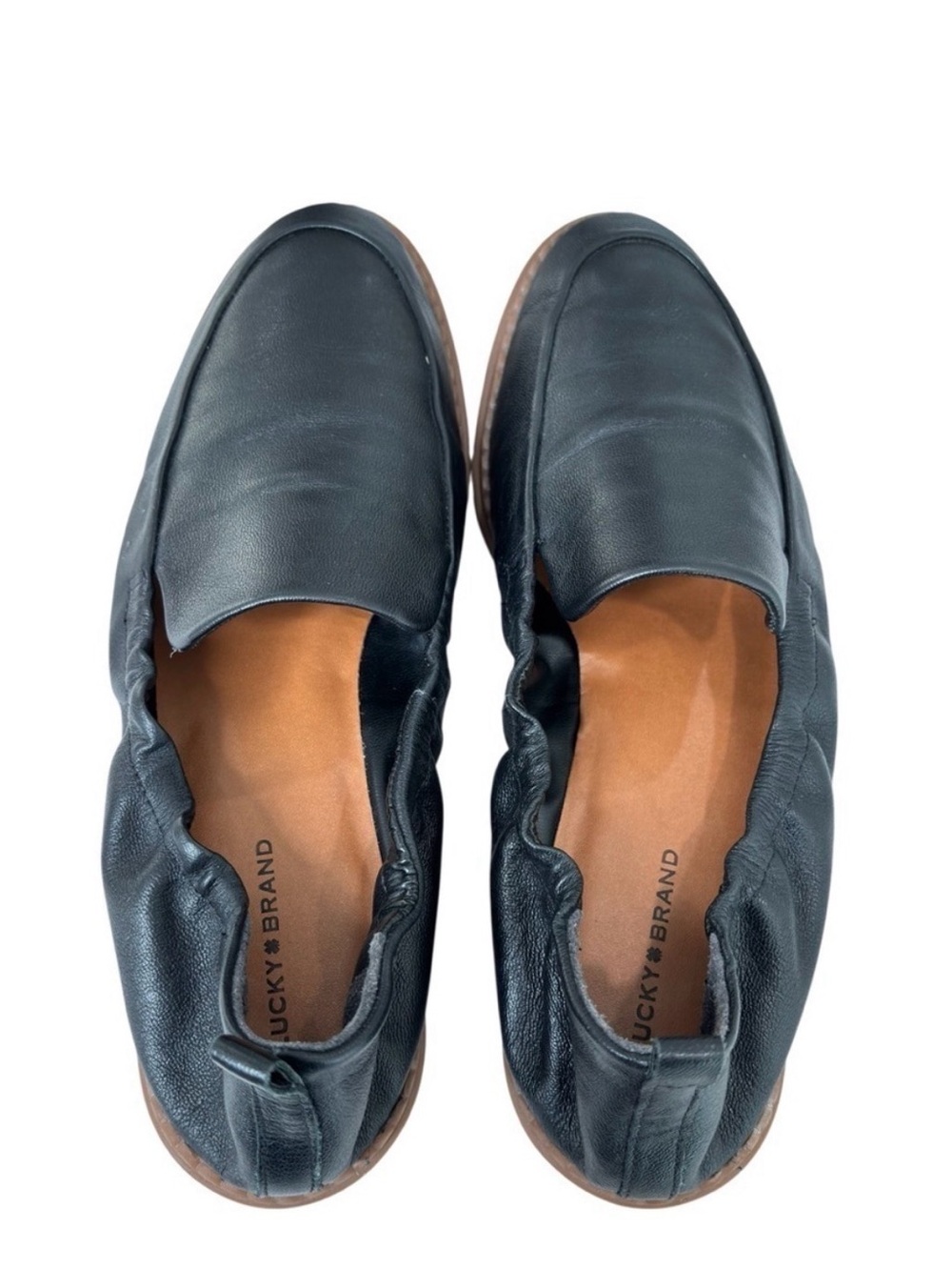 Lucky Brand Black Leather Slip-On Driving Loafers